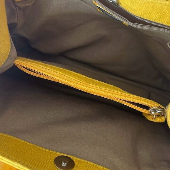 Vintage Paolo Massi Mustard Yellow Leather Floral Handbag - Picture 4 of 4